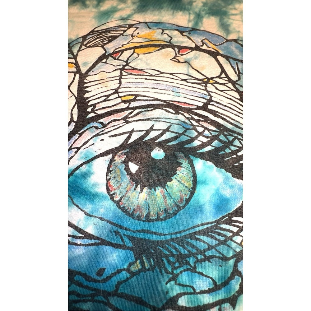 Surreal Psychedelic Eye Tie Dye Graphic T Shirt Festival Streetwear Art Tee‎ M